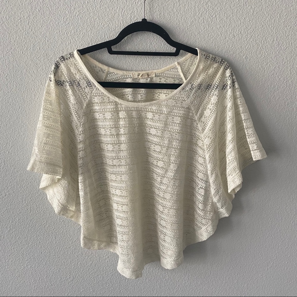 White Lace Flowy Top Coverup